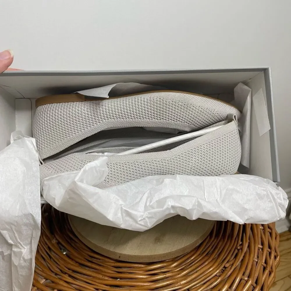 Everlane Gray 40 Hour Reknit Point Flats Pointed Knit‎ Comfort Box 7 Career Box